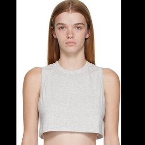SKIMS Boyfriend Light Gray Crop Top